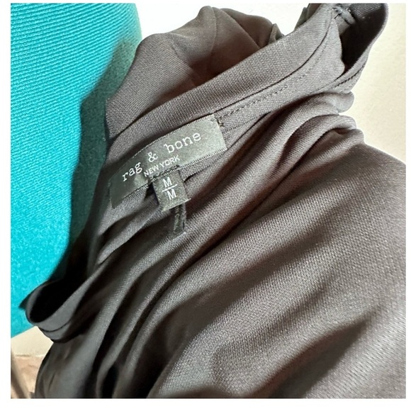 RAG & BONE Poppy Draped Mini Dress Slim Fit in Black NWOT - Picture 6 of 8